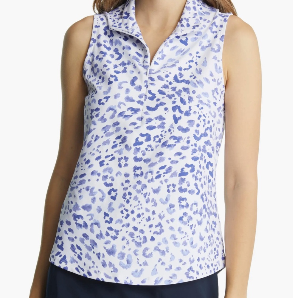 NWT [Tommy Bahama] Aubrey Leopard Island Sleeveless Quarter Zip Women’s Sz XS - Picture 4 of 14
